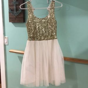 Gold and white dress